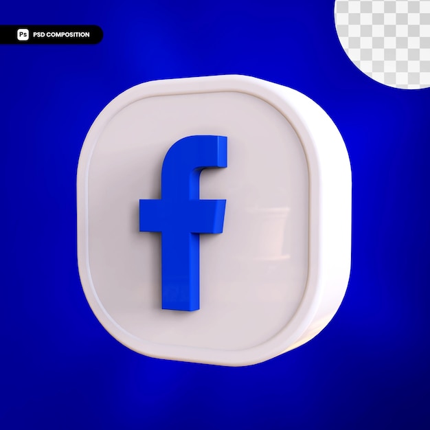 分離された3dfacebookアイコン