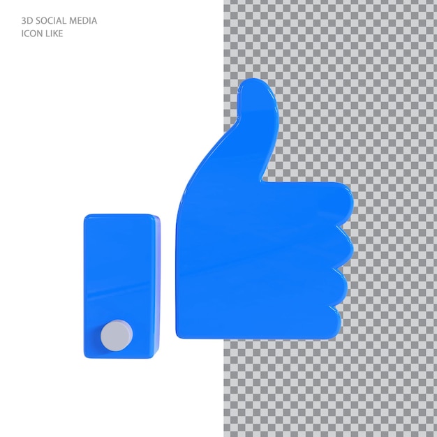 PSD 3d facebook like-pictogram