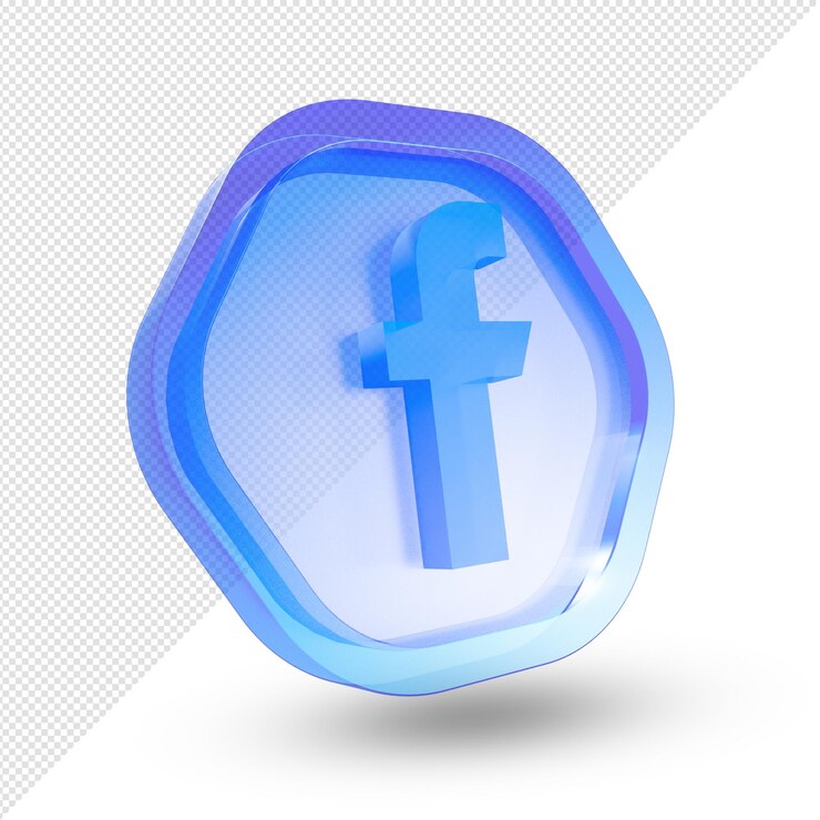 3d Facebook Logo glass acrylic isolated