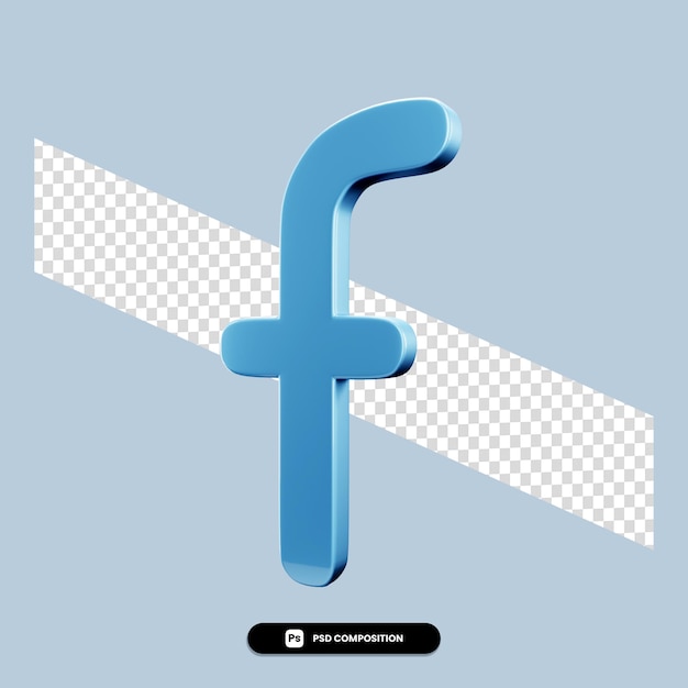 PSD 3d facebook logo mockup