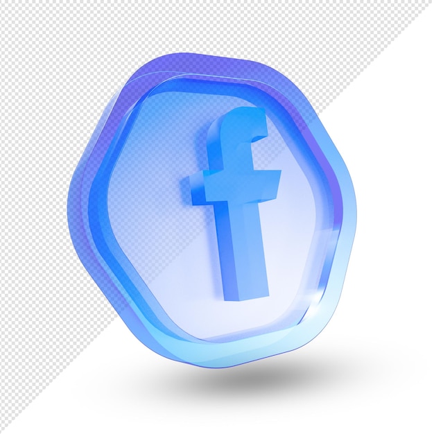 3d Facebook Logo Szkło Akrylowe Na Białym Tle