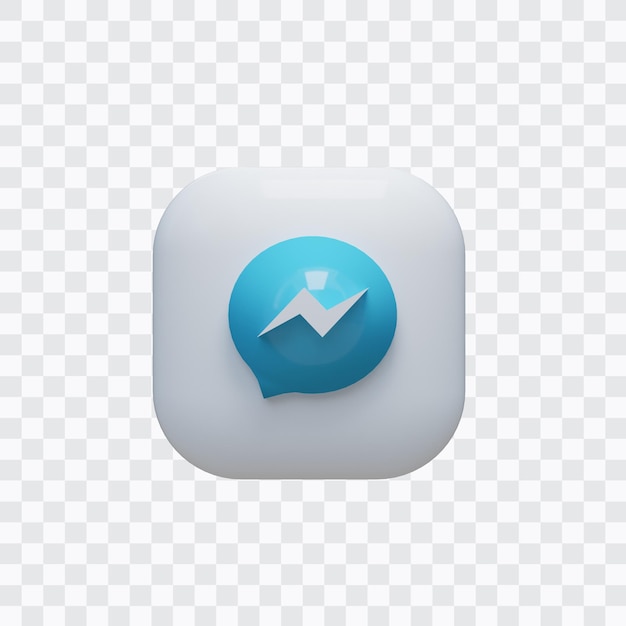 3d facebook messenger-pictogram