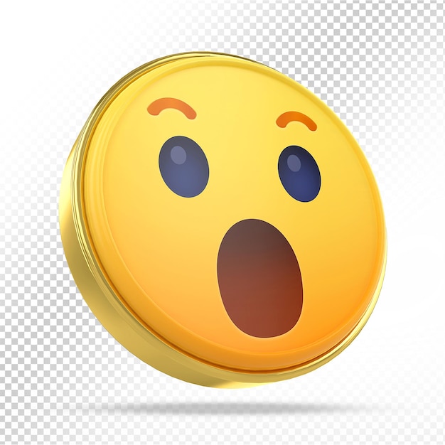 3D facebook reaction emoji wow