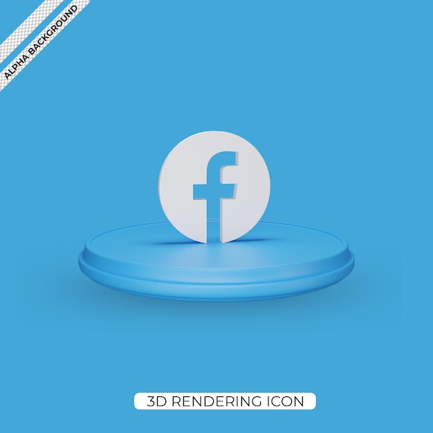 3d Facebook render icon design