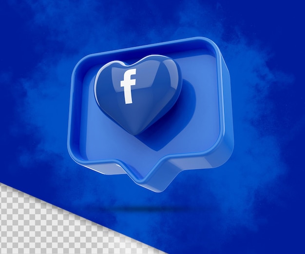 PSD icona di rendering 3d di facebook