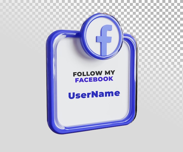 PSD 3d facebook username label text template