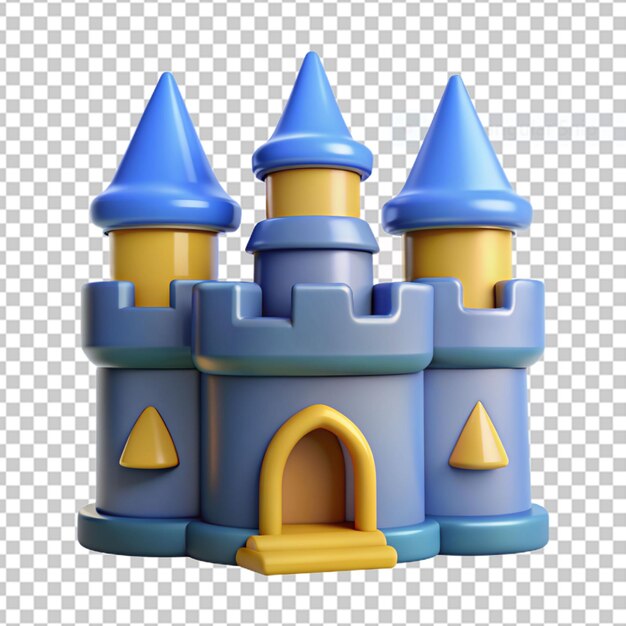 PSD concetto di favola 3d con castello