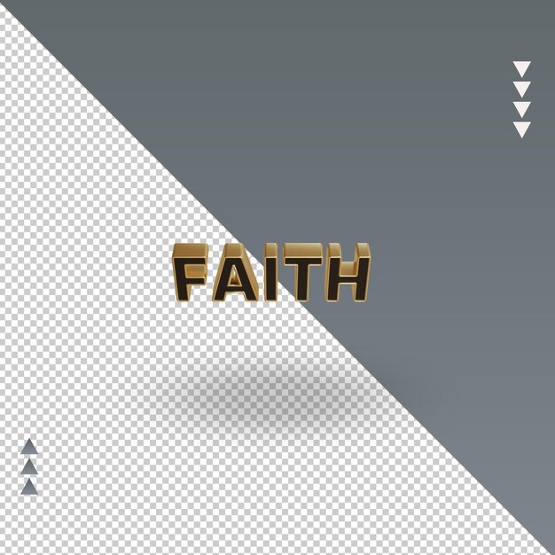 PSD 3d faith black gold icon rendering top view