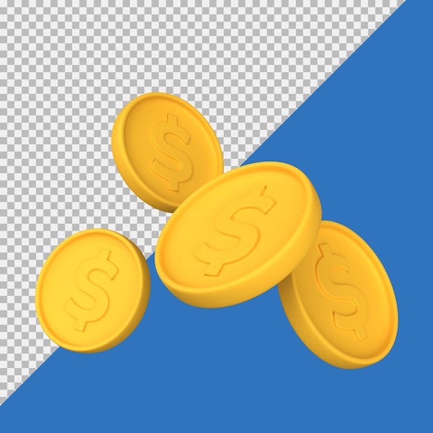 3d falling coins