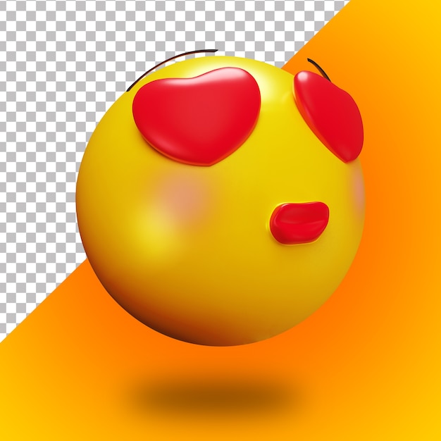 Faccia di emoji che si innamora 3d