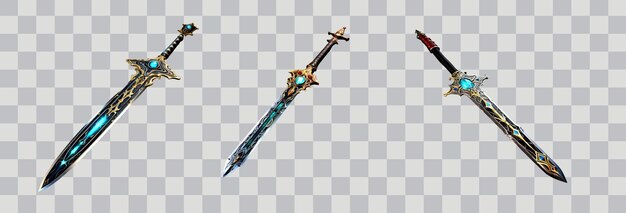 PSD 3d fantasy sword soft smooth lighting