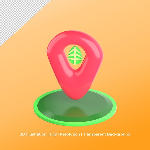 PSD 3d farm map pin icon object good for farm design