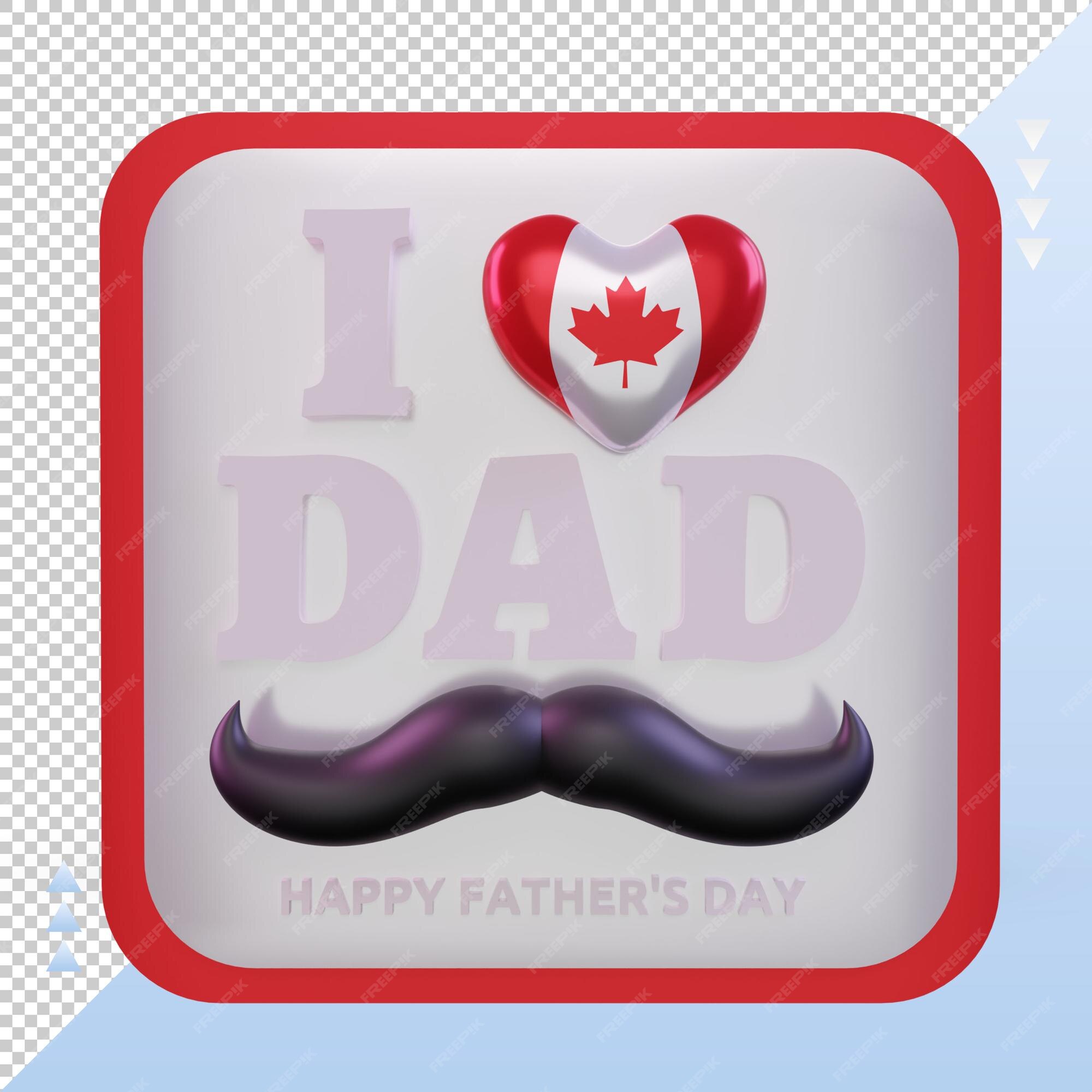 Premium PSD 3d fathers day canada love flag rendering front view