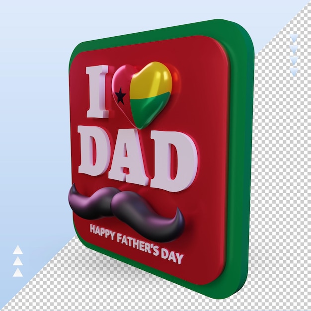 3d fathers day guinea love flag rendering right view