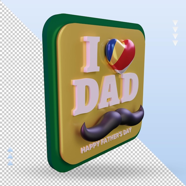 PSD 3d fathers day seychelles love flag rendering left view