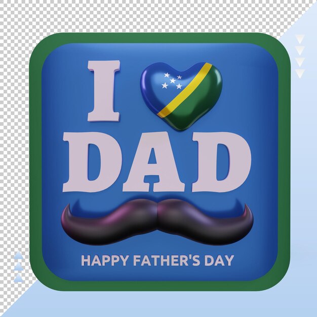 3d fathers day solomon islands love flag rendering front view