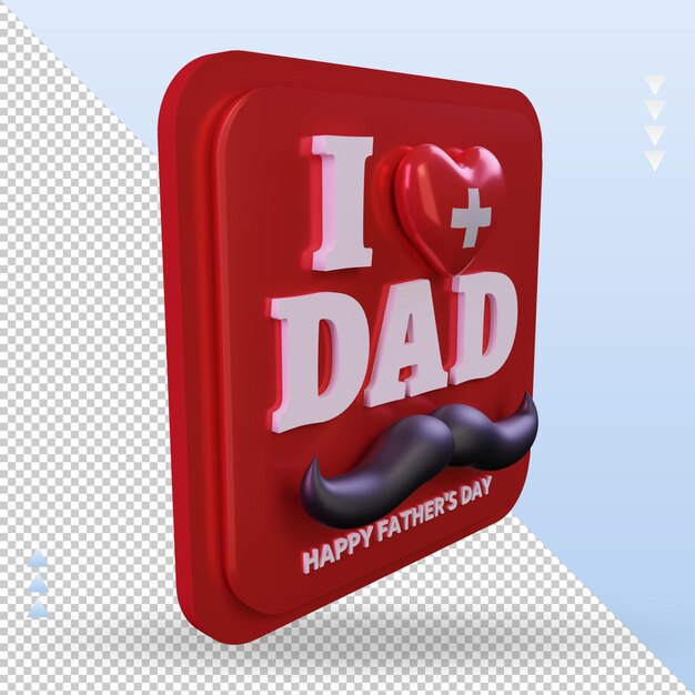 3d fathers day switzerland love flag rendering left view