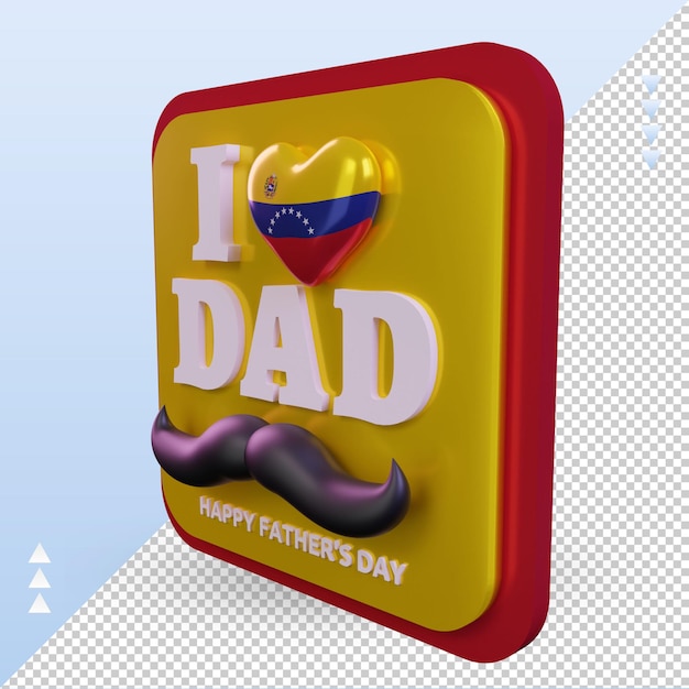 PSD 3d fathers day venezuela love flag rendering right view