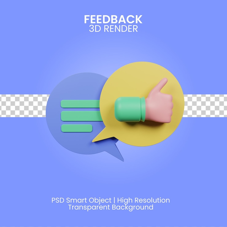 PSD 3d feedback illustration isolated