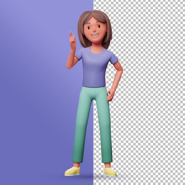 上向きの3d女性キャラクター