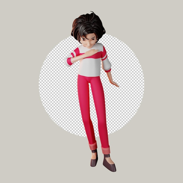 3d female character thankful