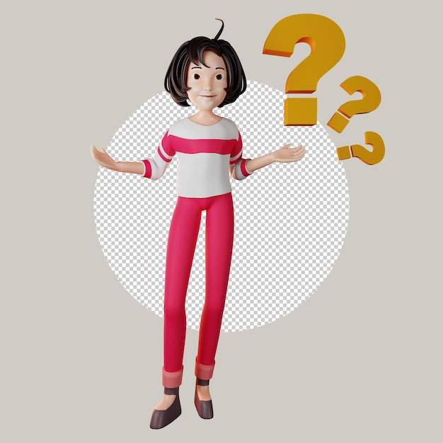 PSD 3d female character why