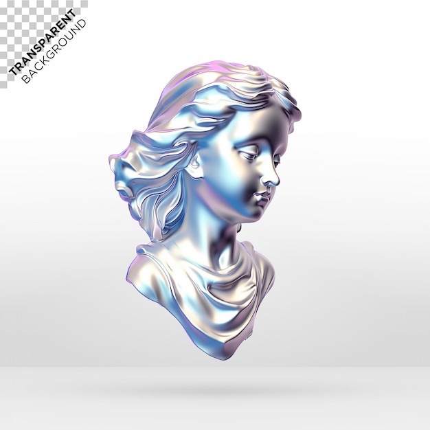 3d female holographic statue ilustration