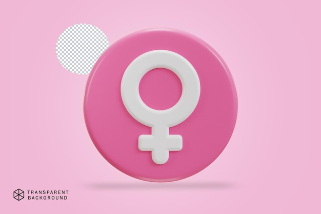 PSD 3d female symbol icon vector illustration