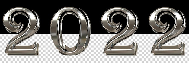 PSD 2022年の新年の3dフィギュア