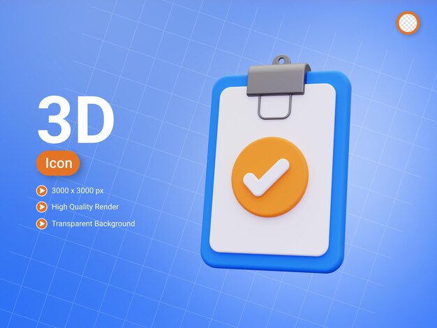 PSD 3d file approve icon