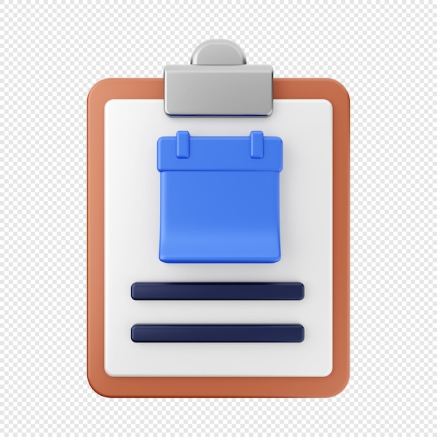 3d file calendar report icon illustration