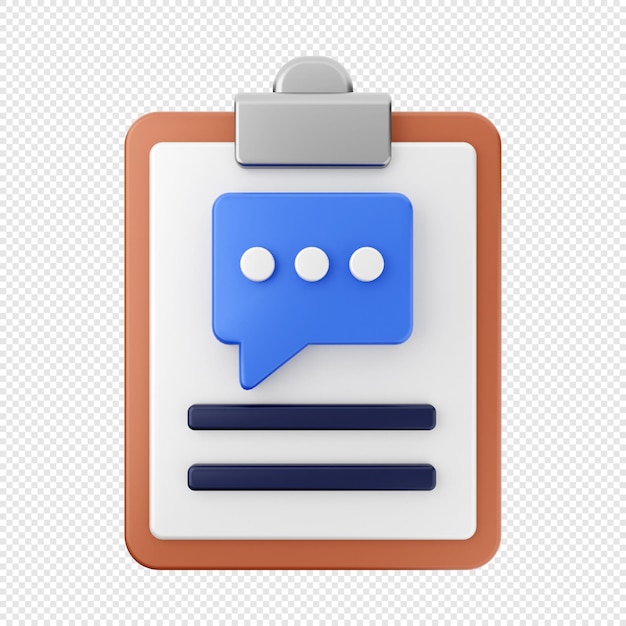 PSD 3d file chat report icon illustration