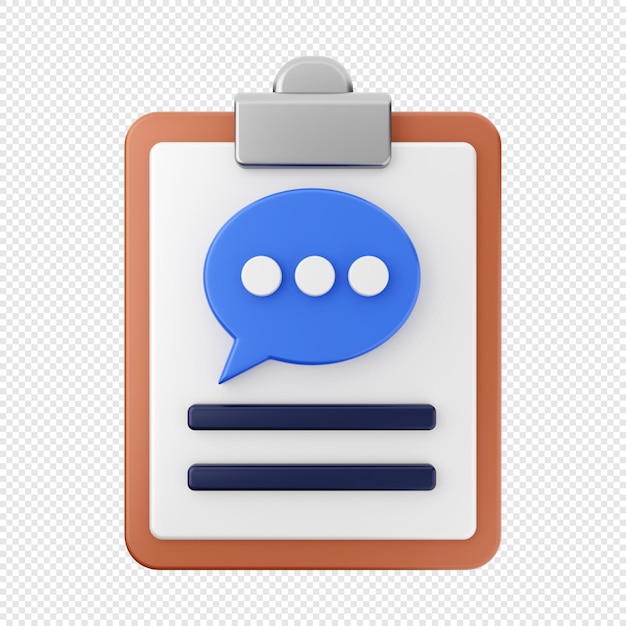 PSD 3d file chat report icon illustration