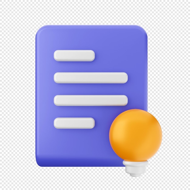 3d file document icon illustration render