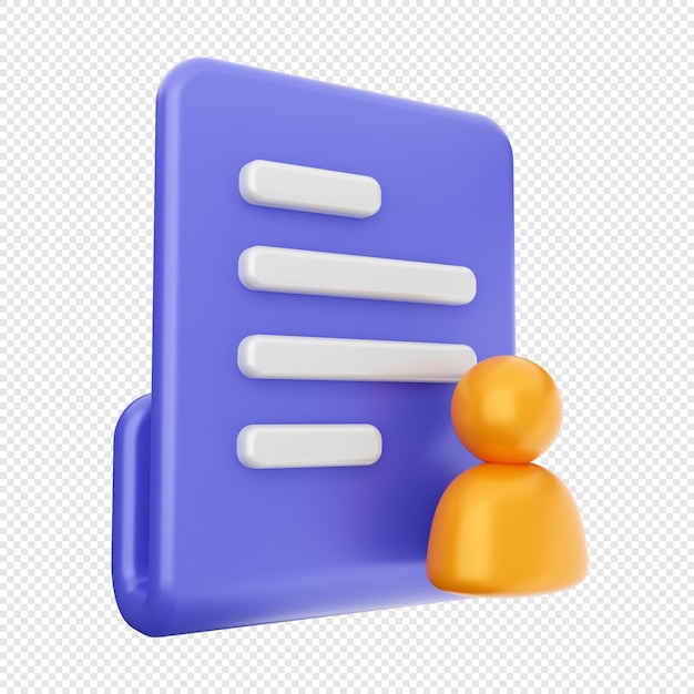 PSD 3d file document icon illustration render