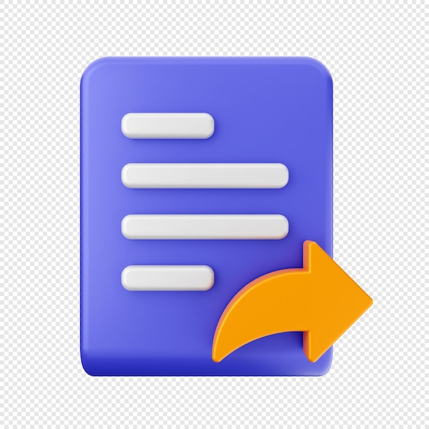 3d file document icon illustration render