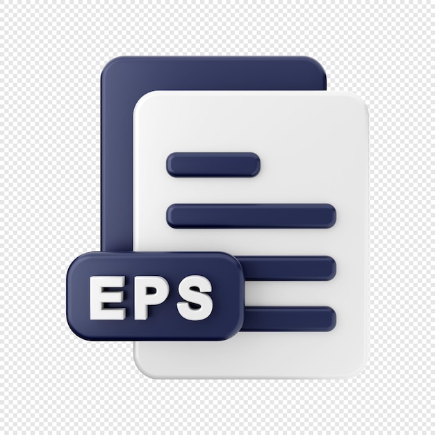 3d file eps format icon illustration