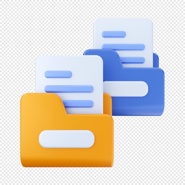 3d file folder copy icon illustration