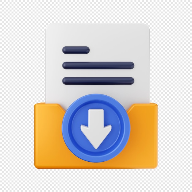 3d file folder icon illustration render