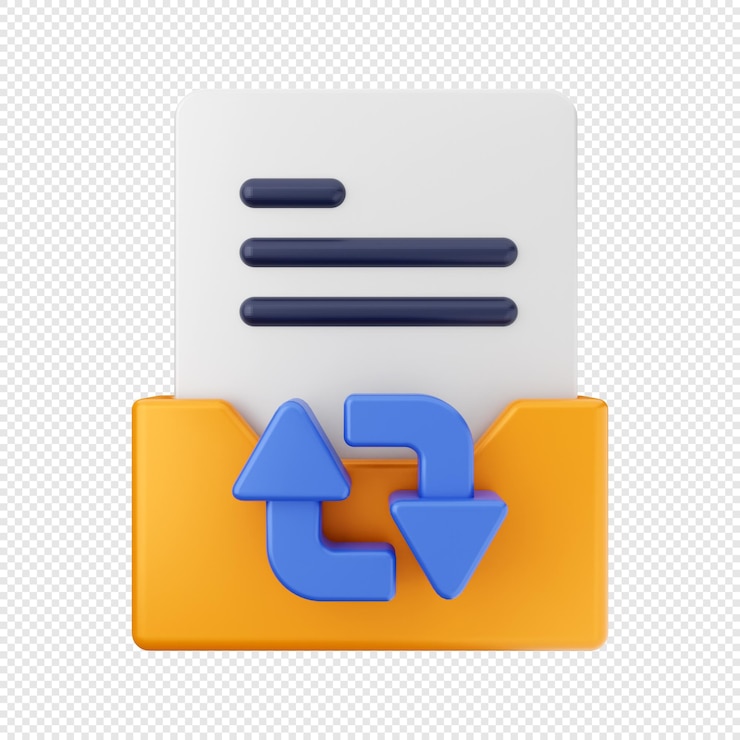 PSD 3d file folder icon illustration render
