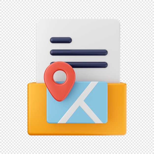 3d file folder icon illustration render
