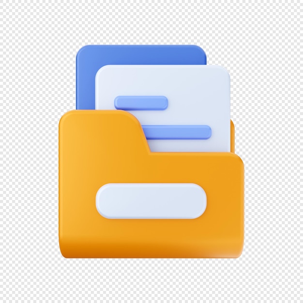 PSD 3d file folder icon illustration