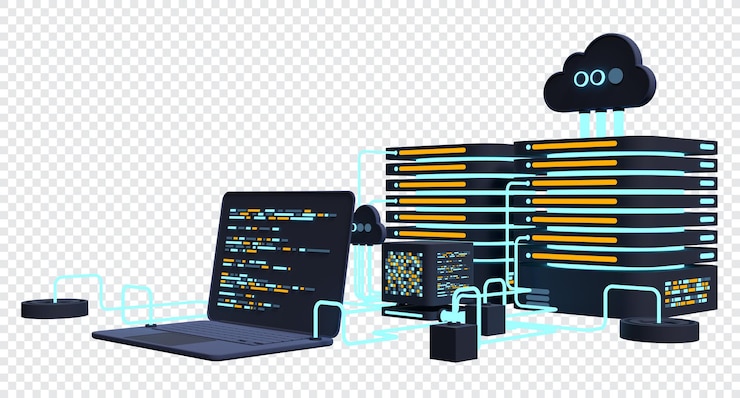 PSD 3d file folder on laptop screen laptop and files document folder storage share data 3d rendering illustration