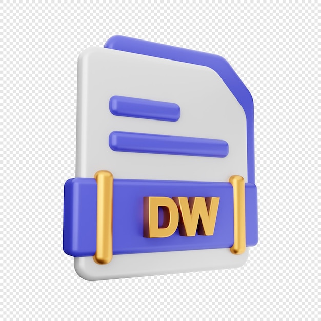 PSD 3d file format icon illustration render