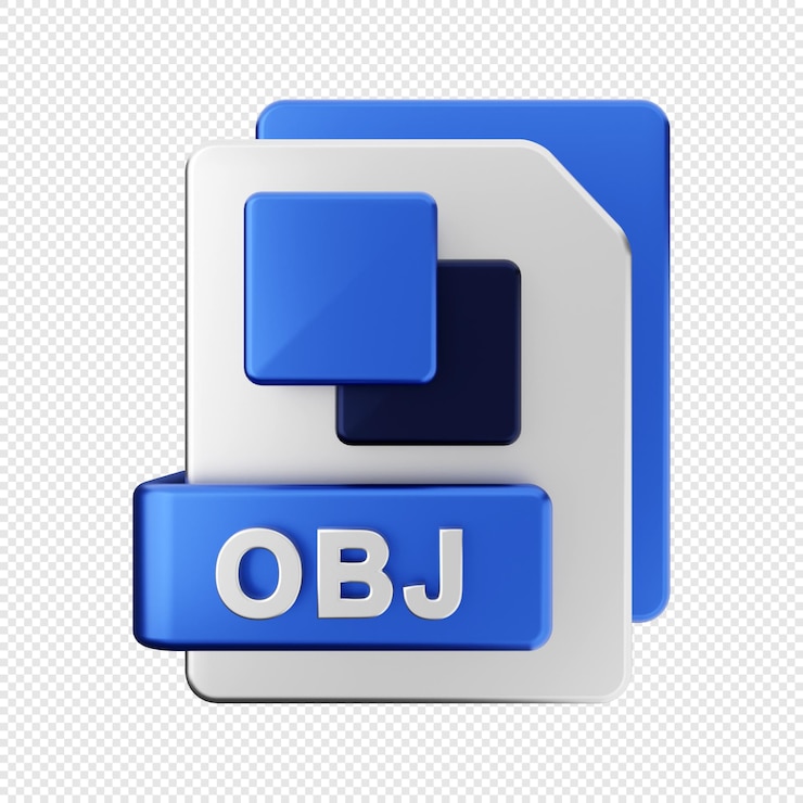 PSD 3d file format obj type icon illustration