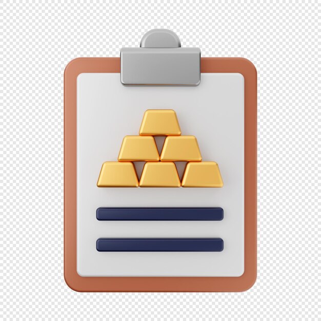 3d file gold report icon illustration