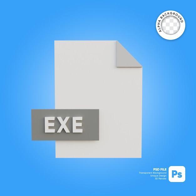 PSD 3d file icon format exe