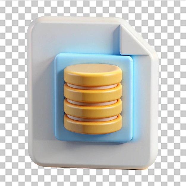 3d file icon format sql isolated on transparent background