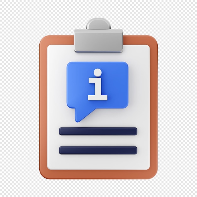 3d file information report icon illustration