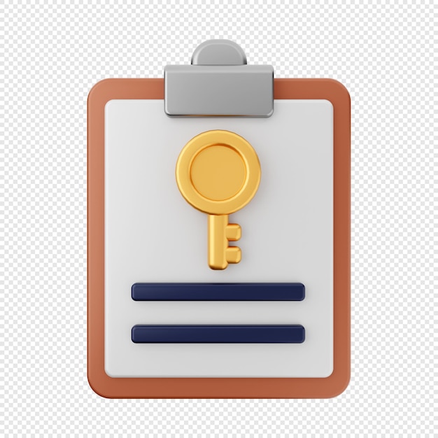 Illustrazione dell'icona del rapporto chiave file 3d